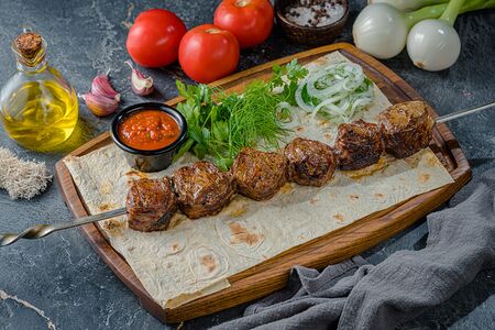 Шашлык из говяжьей печени