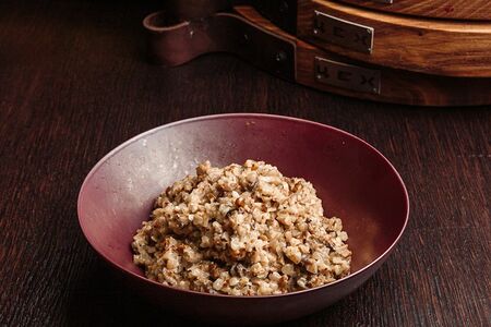 Гречка с грибами и орехами