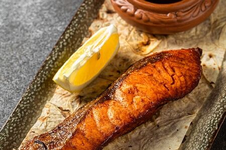 Филе семги на углях