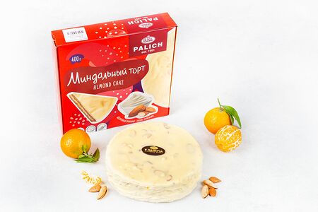 Миндальный торт с мандаринами и йогуртовым шоколадом замороженный