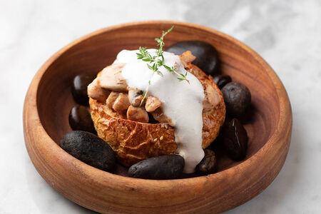 Куриный тарт в хлебе из тары