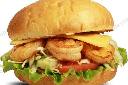 Бургер с тигровыми креветками