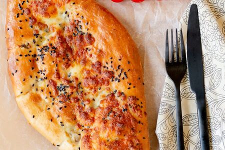 Лодочка с сыром и грибами