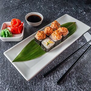 Запеченный ролл с угрем и лососем 6 шт