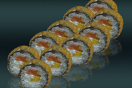 Жареный с лососем