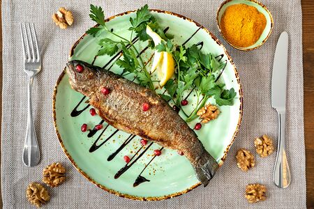 Форель жареная