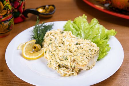 Рыба отварная под Польским соусом