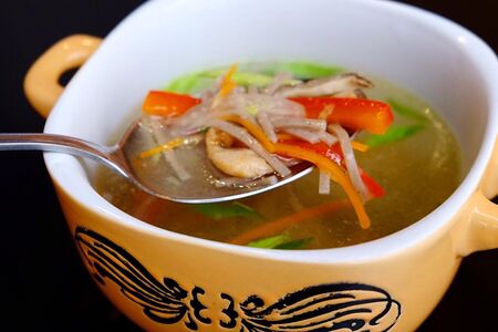 Куриный суп с овощами и лапшой