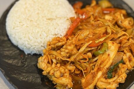 Рис отварной с овощами