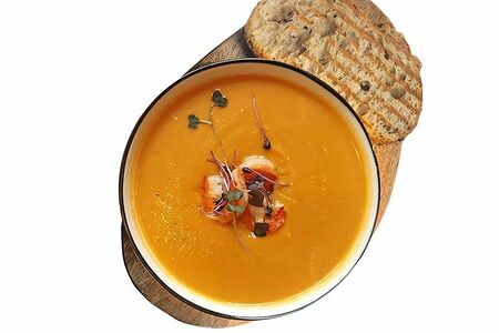 Тыквенный суп с креветками