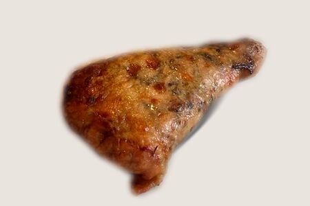 Жареная куриная ножка, фаршированная грибами