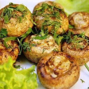 Шампиньоны на мангале