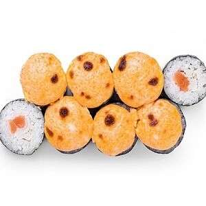 Запечённый ролл Футомаки с лососем и крабом