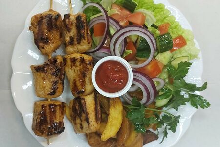 Шашлык куриный с картофелем