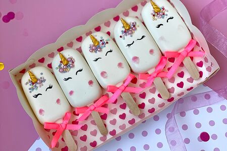 Чизкейки эскимо на палочке единороги 5 штук
