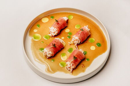 Тунец, краб, цитрусовый понзу