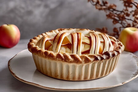 Пирог с яблоками и курагой