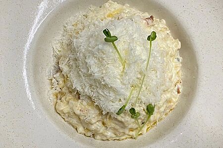 Ризотто с четырьмя видами сыра и вялеными томатами