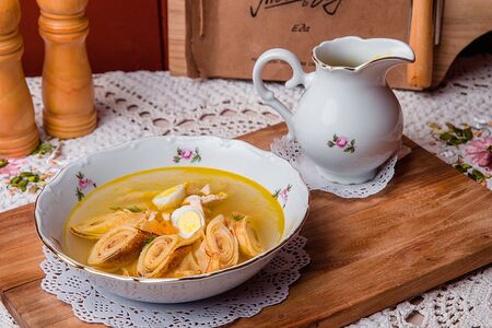 Куриный суп с блинами