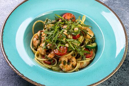 Лингвини с креветками