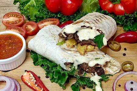 Острая шаурма со свининой