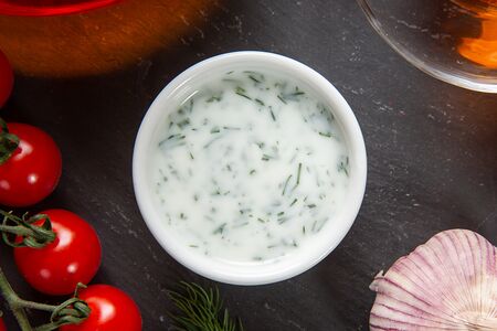 Мацони с зеленью