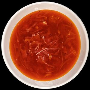 Борщ лёгкий с чесночными тостами