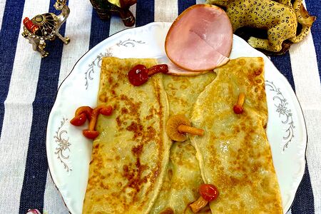 Блин с ветчиной и сыром