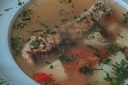 Уха из сазана с ароматом дымка