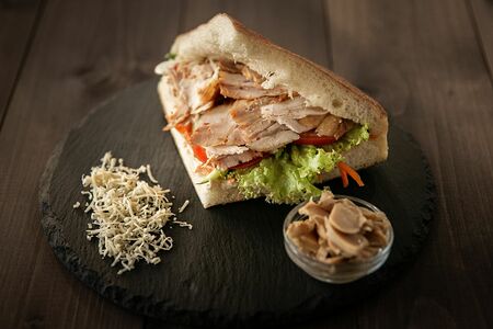 Шаурма в толстом лаваше Ассорти