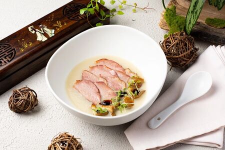 Суп-пюре из топинамбура с уткой