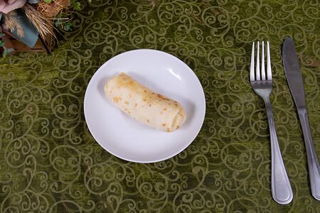 Блинчик с грибами и сыром