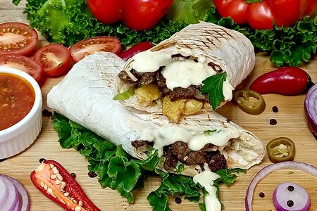 Острая шаурма с говядиной