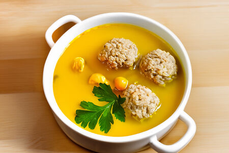 Суп гороховый на мангале с фрикадельками