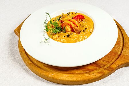 Лимонное ризотто с креветками