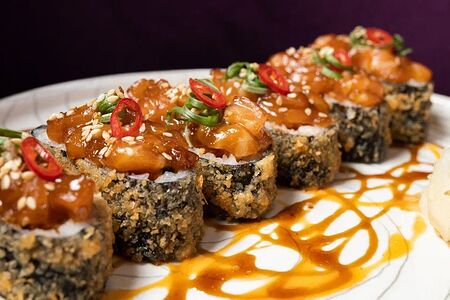 Горячий ролл тартар лосось