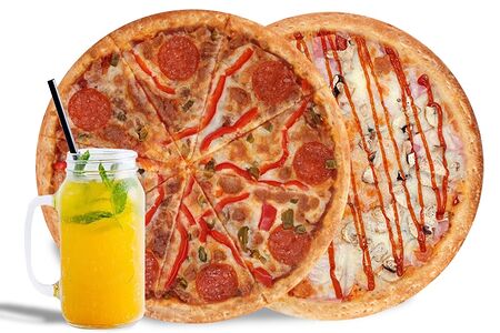 Пицца Барбекю, пицца Hola Мексика и лимонад - сет для дома