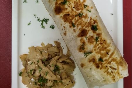 Шаверма в лаваше с грибами