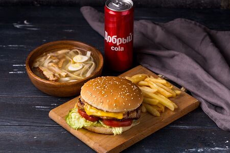 Мега ланч с бургером