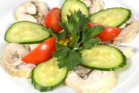 Рулет куриный отварной