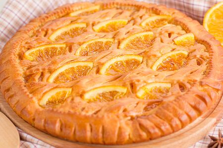 Пирог с апельсинами и манго