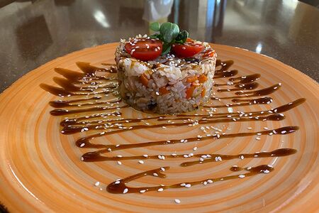 Тяхан с куриным филе