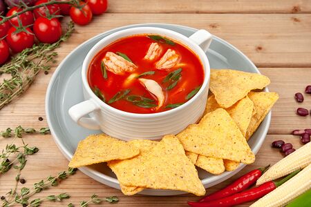 Суп томатный с морепродуктами