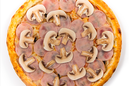 Ветчина и Грибы тонкое тесто