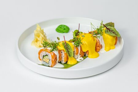 Лосось, огурец, омлет