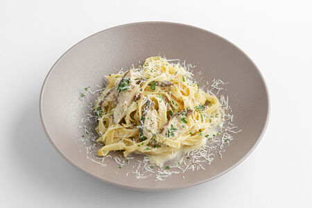 Фетучини с белыми грибами