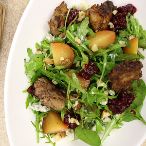 Салат с куриной печенью