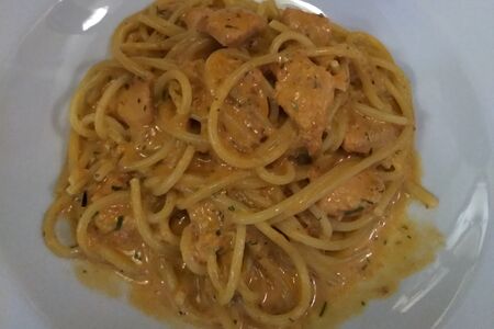 Паппарделле с лососем