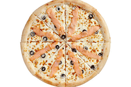 Пицца Семга с сыром на толстом тесте