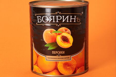 Персики половинки в легком сиропе Бояринъ